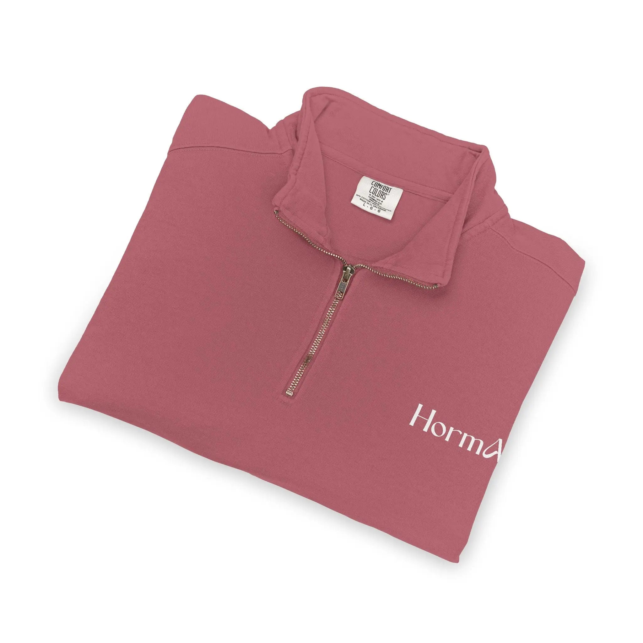 HormA Script Quarter-Zip Sweatshirt — Pink Printify