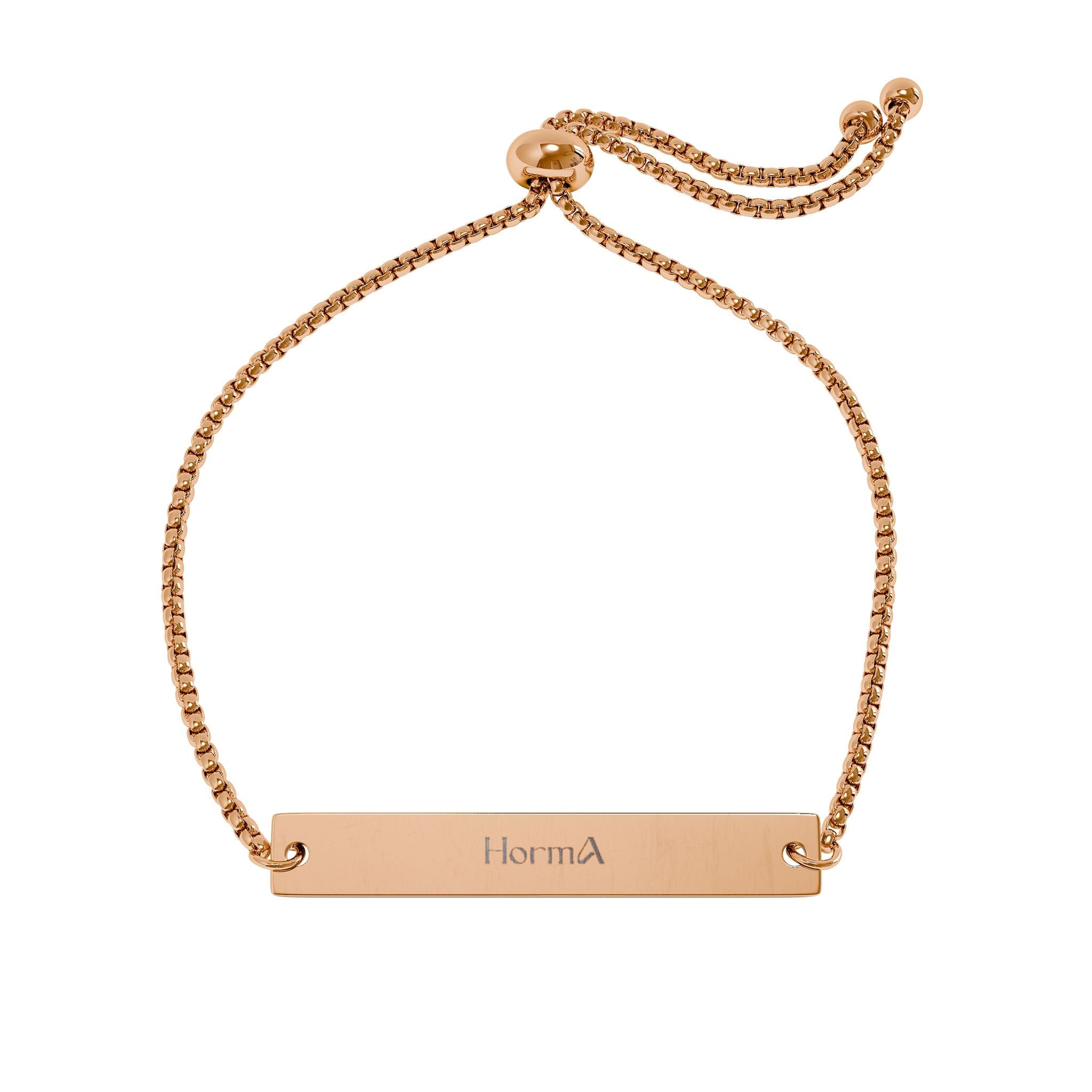 HORMA Engraved Bar Bracelet — Rose Gold Printify