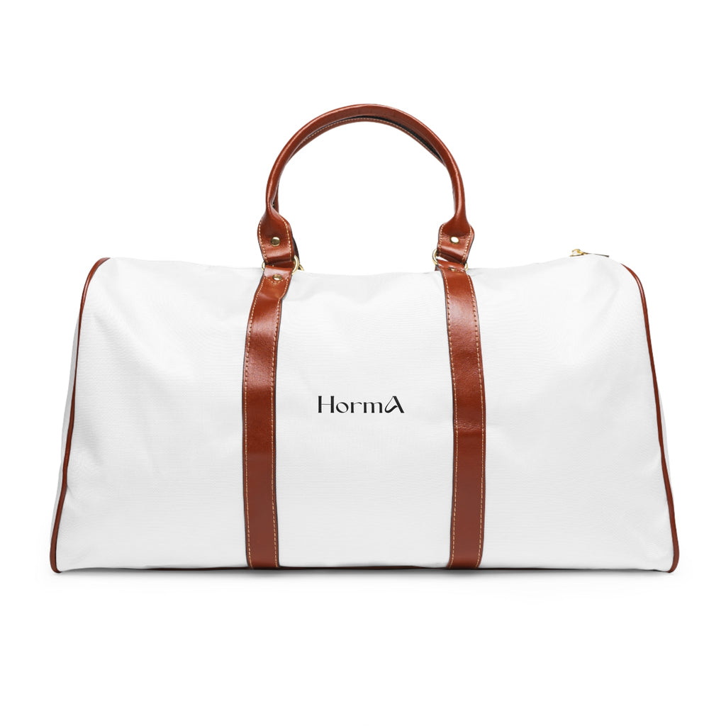 HORMA Travel Duffel Bag — White & Brown Printify