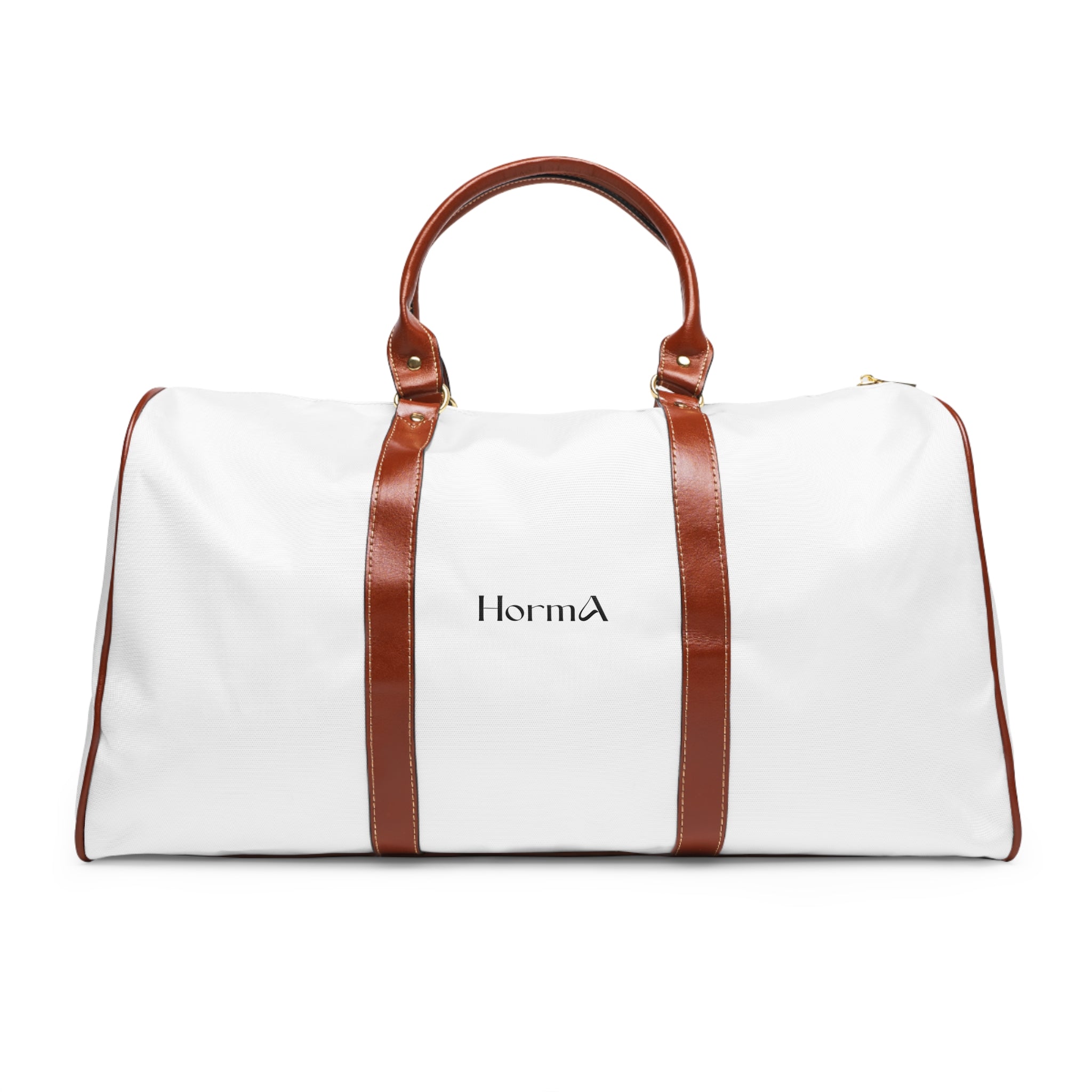 HORMA Travel Duffel Bag — White & Brown Printify